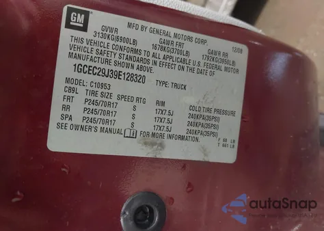 2009 Chevrolet Silverado 1500 Lt from USA, damaged, VIN 1GCEC29J39E128320